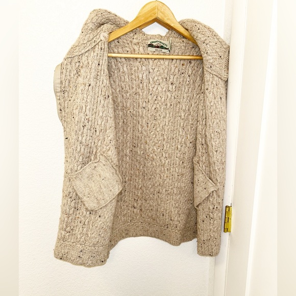 ARAN CRAFTS Aran Knit Coatigan with Celtic Knot Side Zip in Oatmeal SZ: Small - Picture 8 of 15